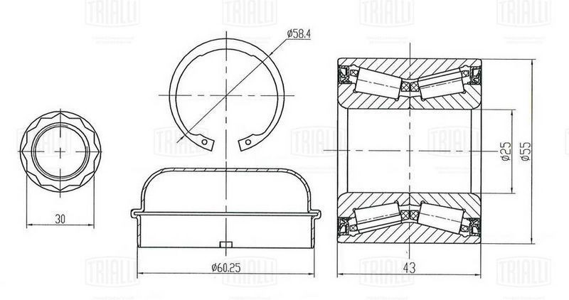 Комплект подшипника ступицы колеса TRIALLI CS1571
