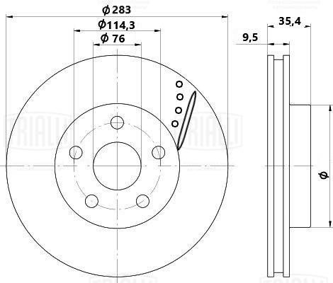 Тормозной диск TRIALLI DF0309S