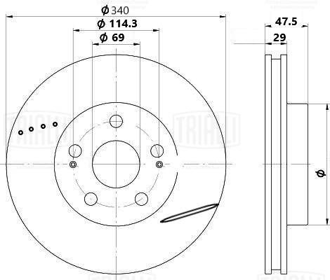 Тормозной диск TRIALLI DF0813S