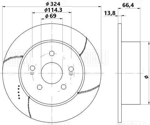 Тормозной диск TRIALLI DF095213