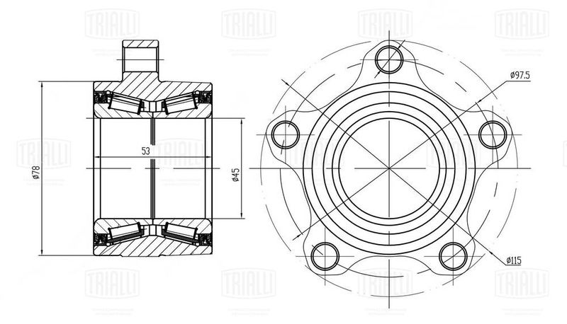 Подшипник ступицы колеса TRIALLI MR1008