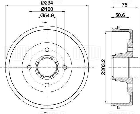 Тормозной барабан TRIALLI TF224026