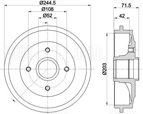 Тормозной барабан TRIALLI TF532243