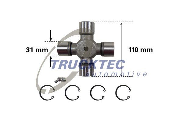 Шарнир, продольный вал TRUCKTEC AUTOMOTIVE 0134038