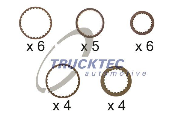 Набор фрикционных пластин, многодисковое сцепление (АКПП) TRUCKTEC AUTOMOTIVE 0825050
