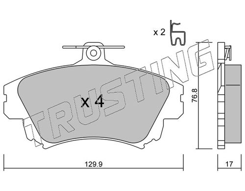 Комплект тормозных колодок, дисковый тормоз TRUSTING 2950