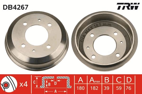 Тормозной барабан TRW DB4267