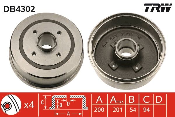 Тормозной барабан TRW DB4302