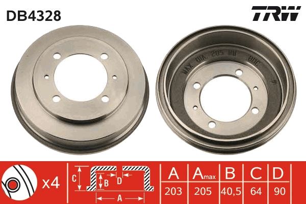Тормозной барабан TRW DB4328