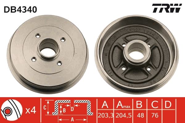 Тормозной барабан TRW DB4340