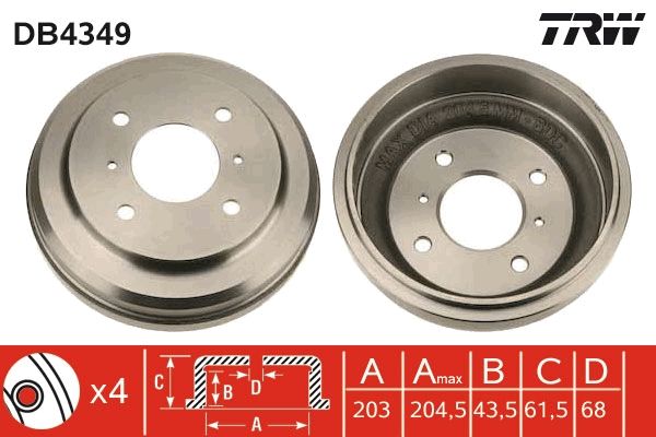 Тормозной барабан TRW DB4349