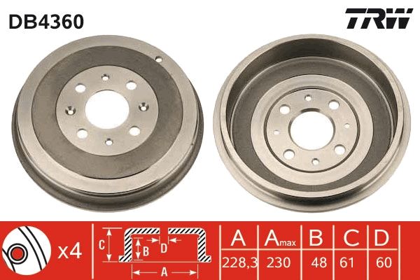 Тормозной барабан TRW DB4360
