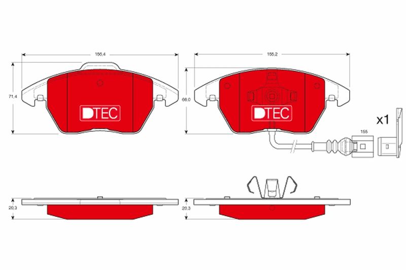 Комплект тормозных колодок, дисковый тормоз TRW GDB1550DTE