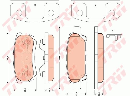 Комплект тормозных колодок, дисковый тормоз TRW GDB4143