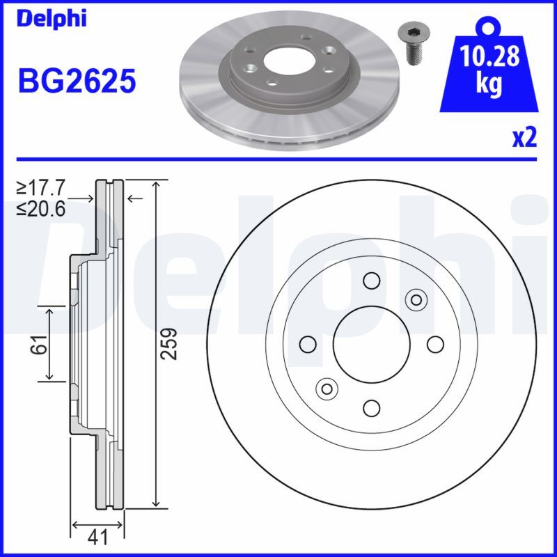 Тормозной диск DELPHI BG2625