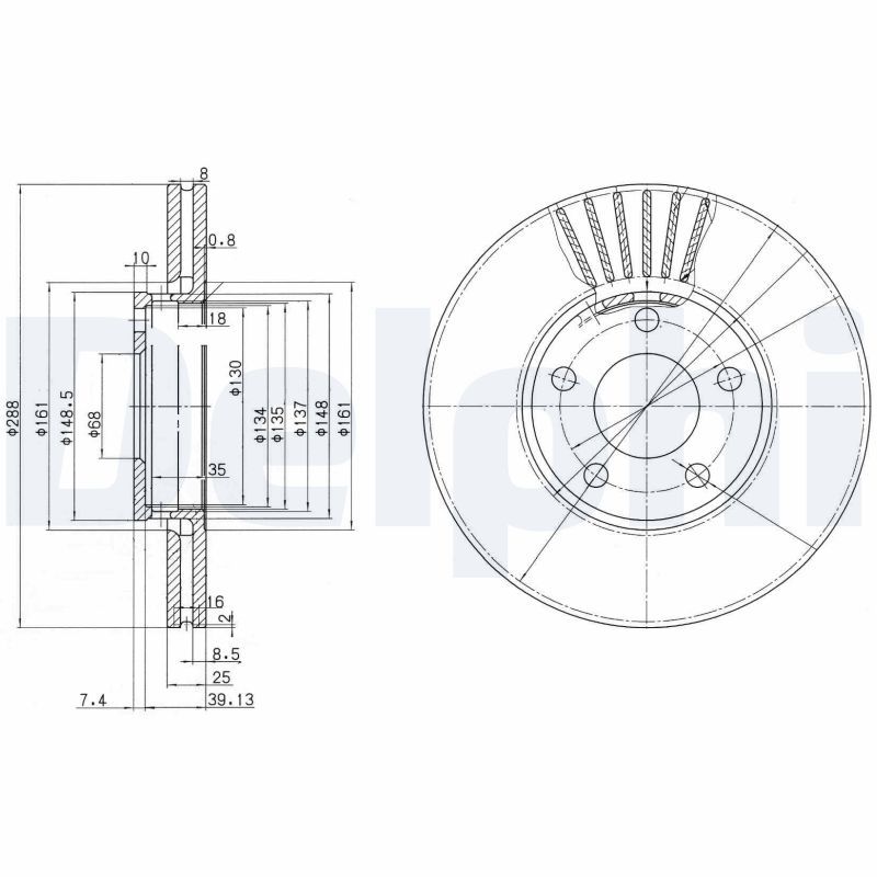 Тормозной диск DELPHI BG2745