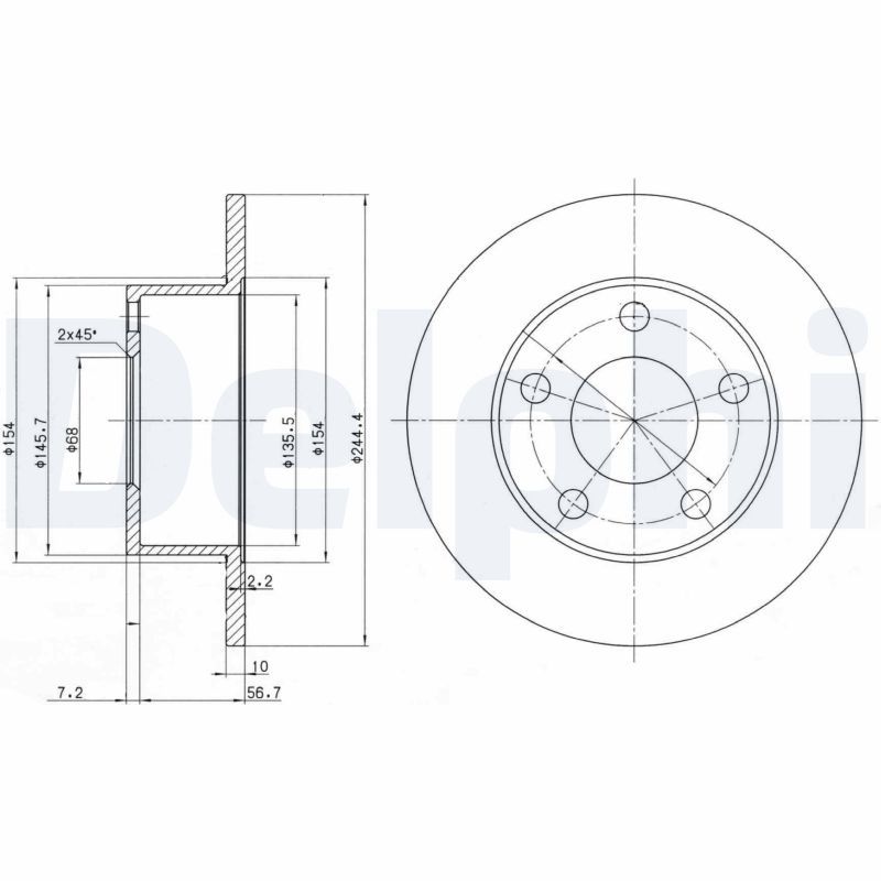 Тормозной диск DELPHI BG2746