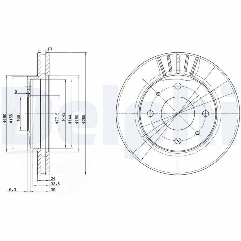 Тормозной диск DELPHI BG2763
