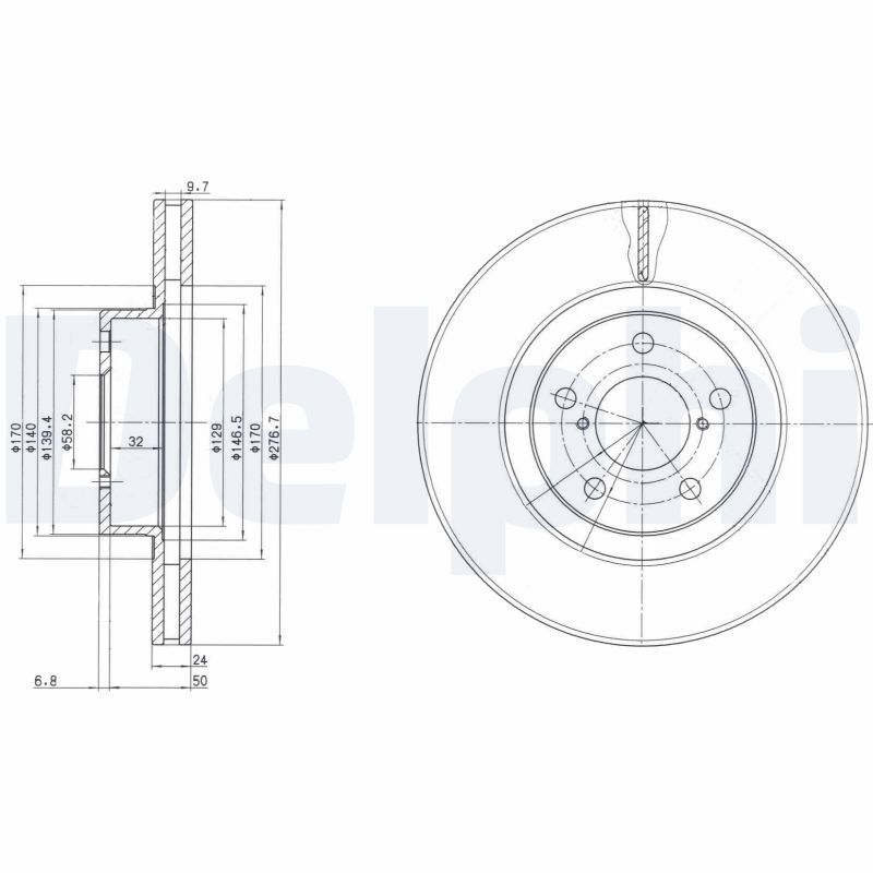 Тормозной диск DELPHI BG2827C