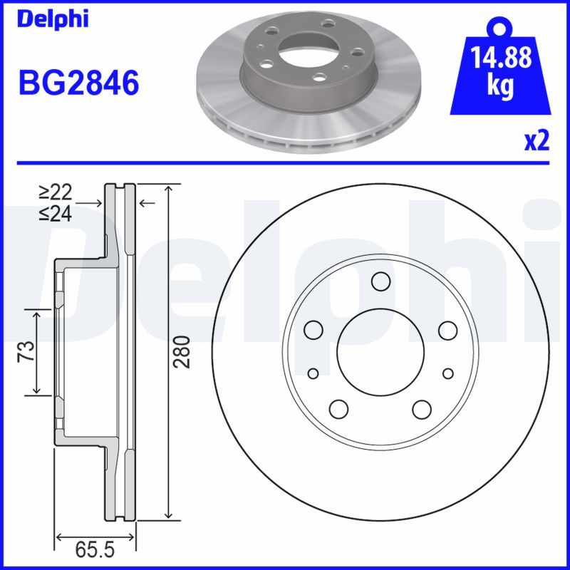Тормозной диск DELPHI BG2846