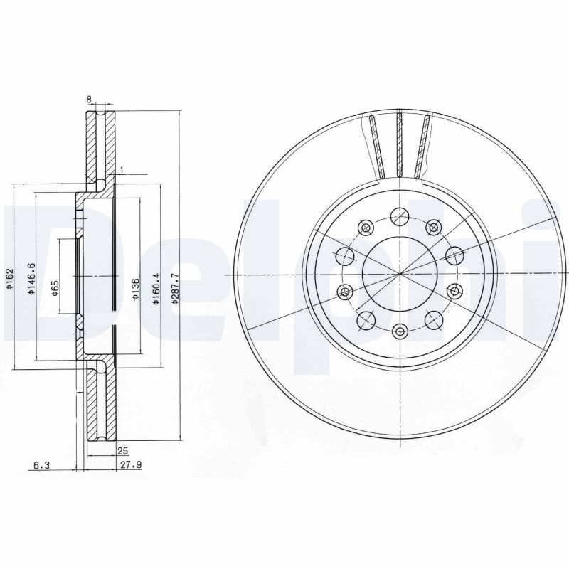 Тормозной диск DELPHI BG3035C