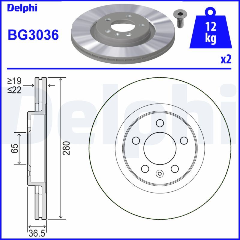 Тормозной диск DELPHI BG3036