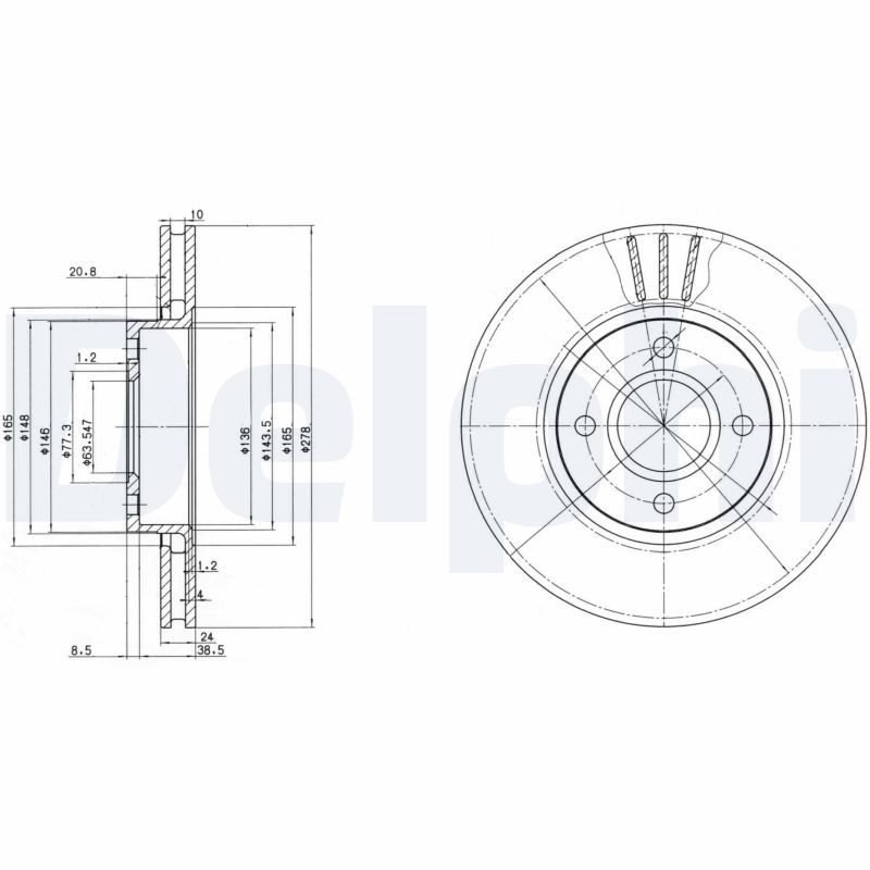 Тормозной диск DELPHI BG3056
