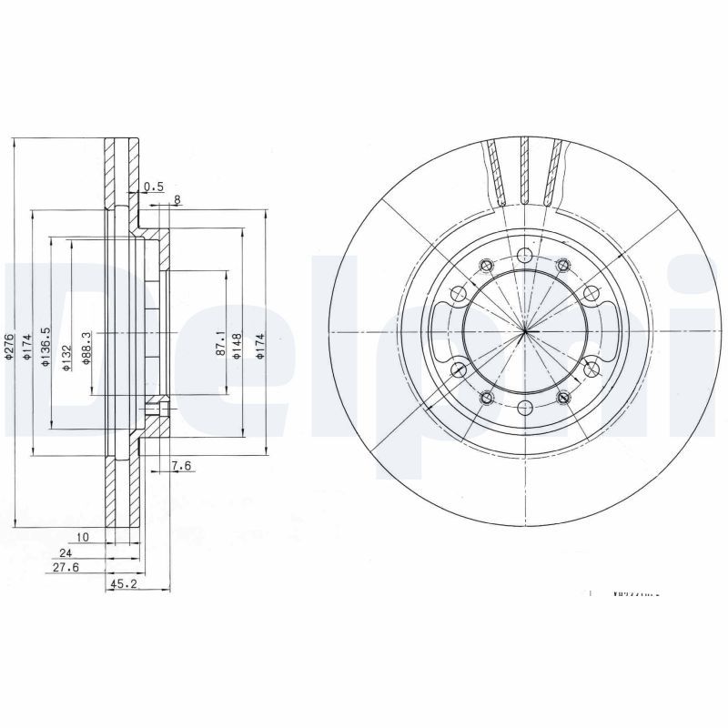 Тормозной диск DELPHI BG3099