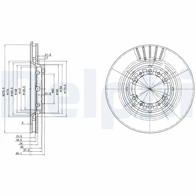 Тормозной диск DELPHI BG3115
