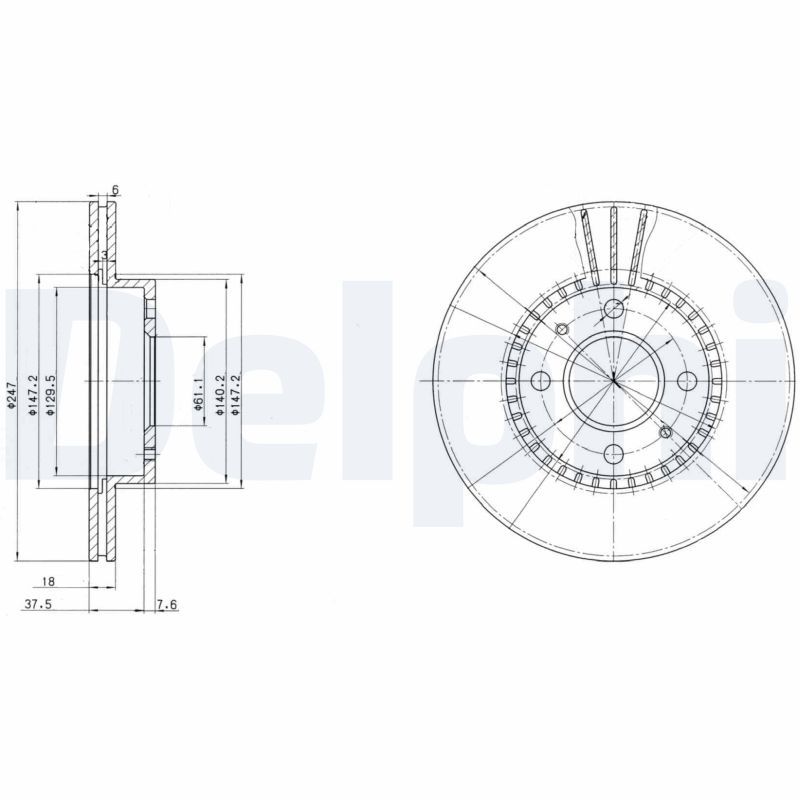 Тормозной диск DELPHI BG3134