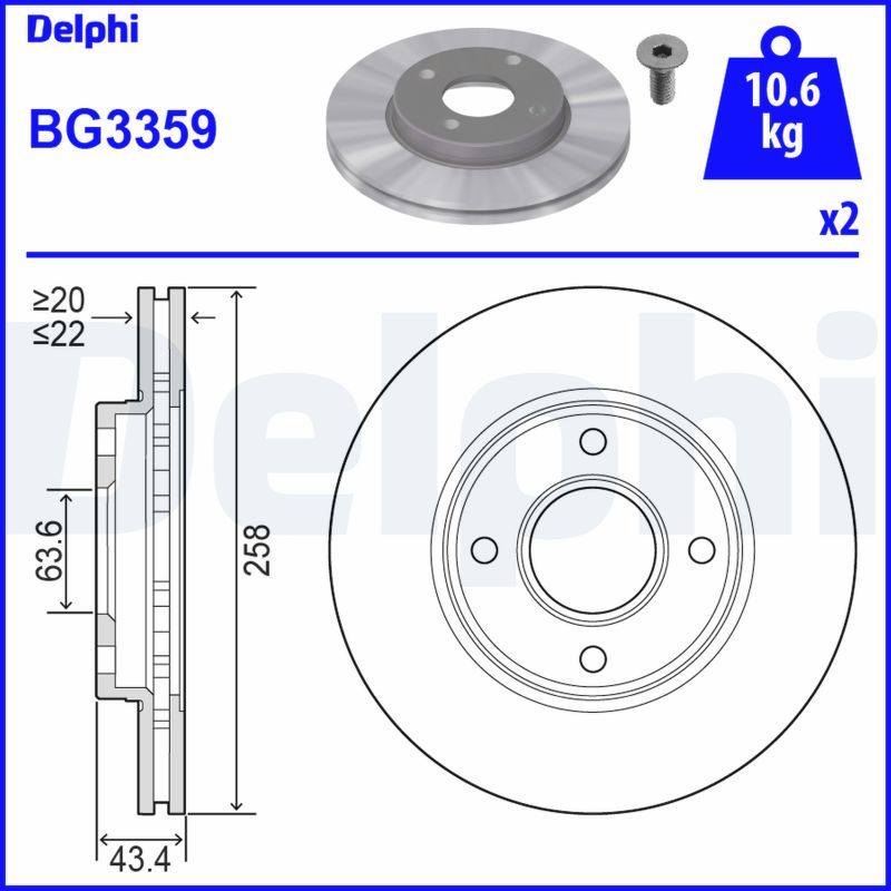 Тормозной диск DELPHI BG3359