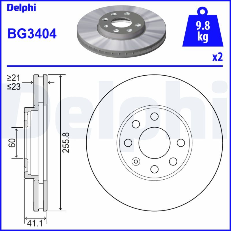 Тормозной диск DELPHI BG3404