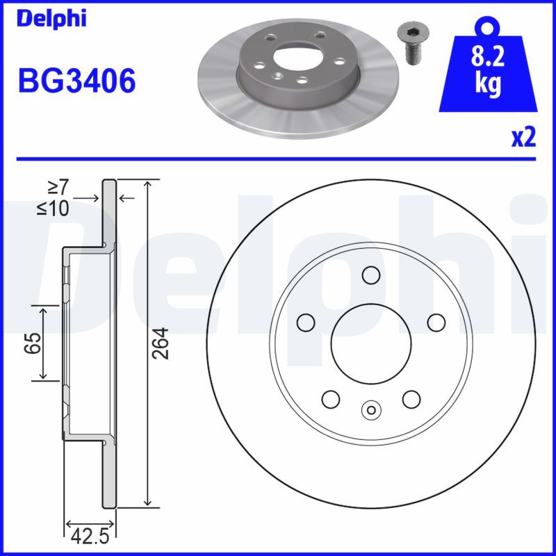 Тормозной диск DELPHI BG3406