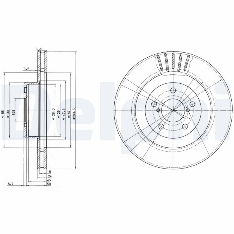 Тормозной диск DELPHI BG3413