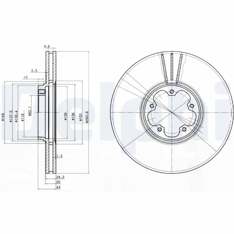 Тормозной диск DELPHI BG3504