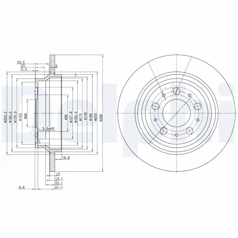 Тормозной диск DELPHI BG3515