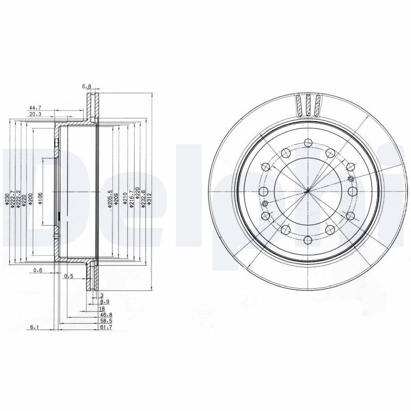 Тормозной диск DELPHI BG3557