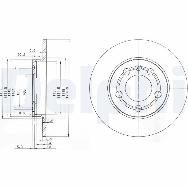 Тормозной диск DELPHI BG3738