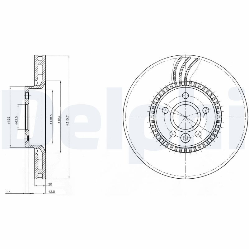 Тормозной диск DELPHI BG3784