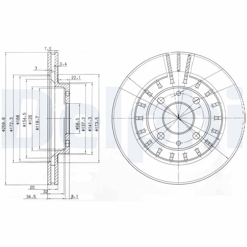 Тормозной диск DELPHI BG3806