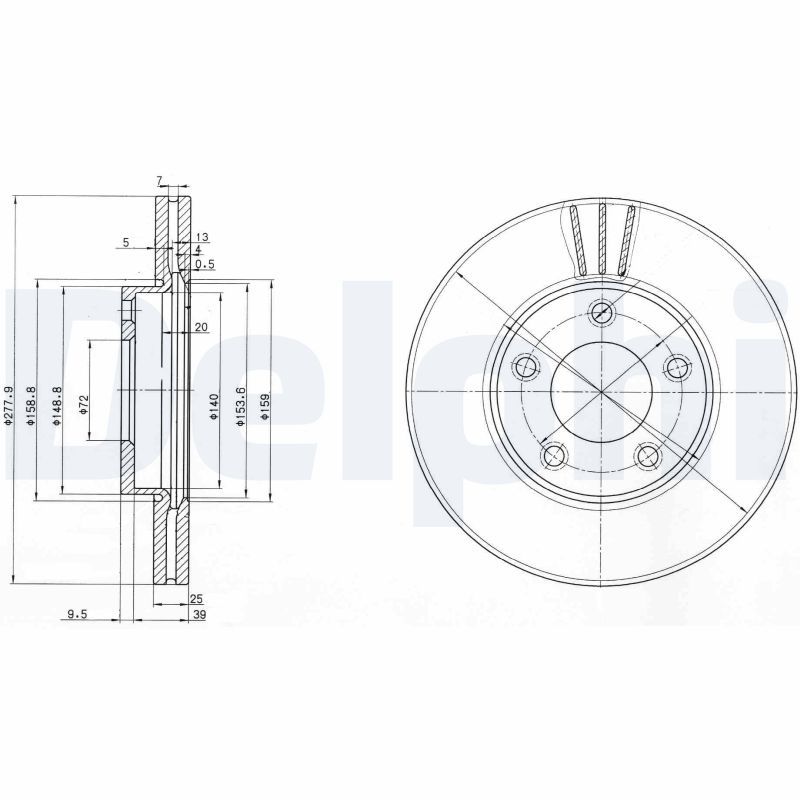 Тормозной диск DELPHI BG3927