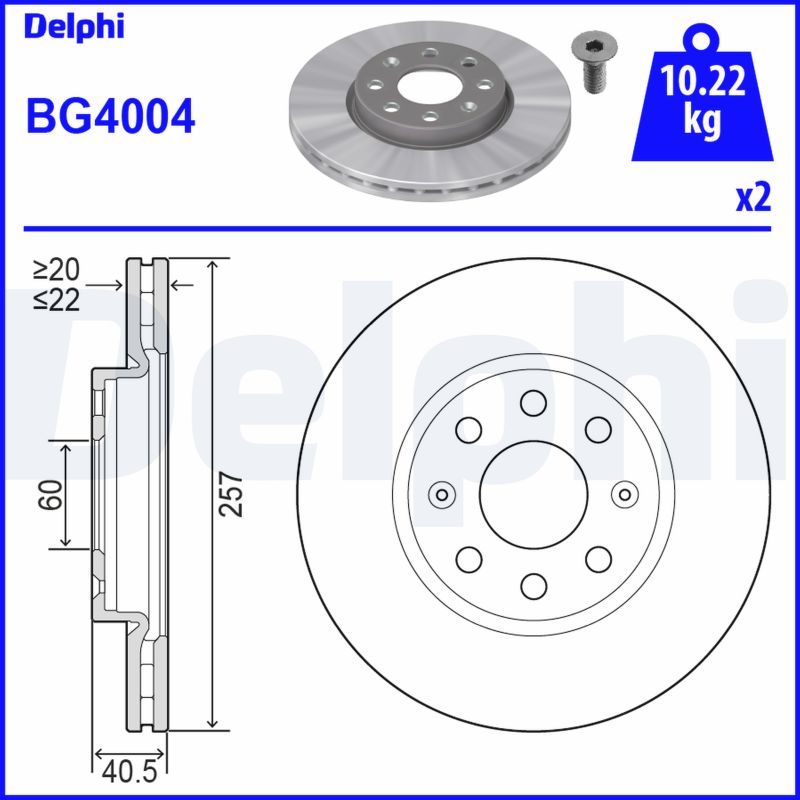 Тормозной диск DELPHI BG4004