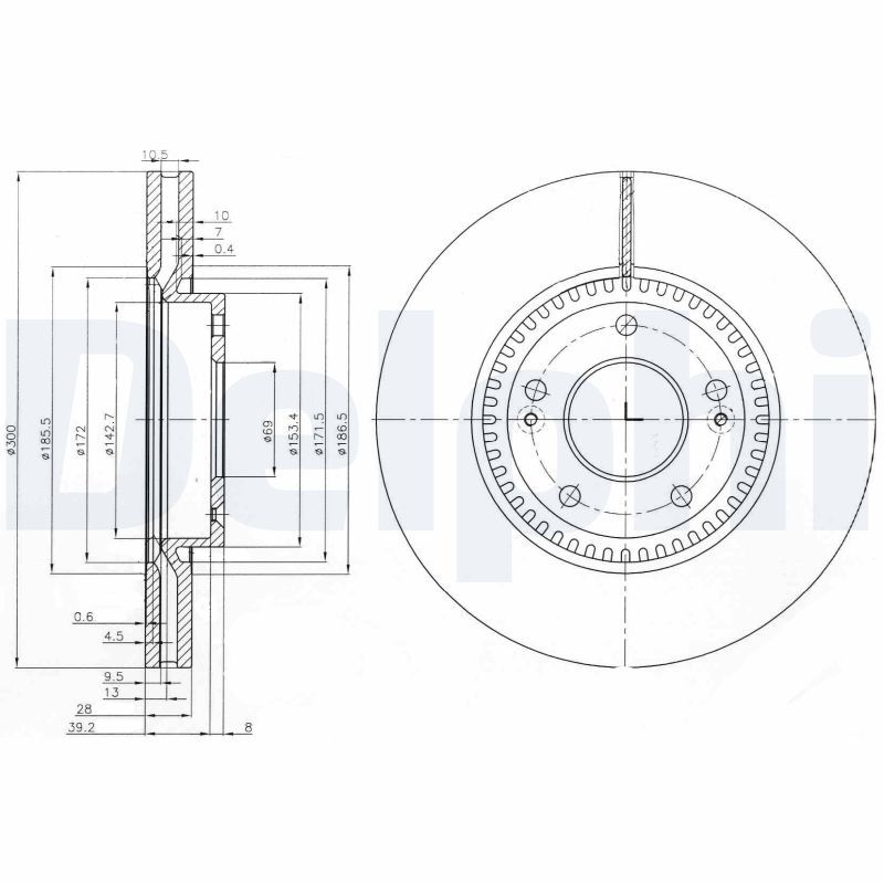 Тормозной диск DELPHI BG4011