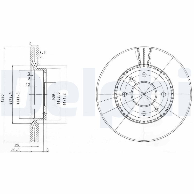 Тормозной диск DELPHI BG4013