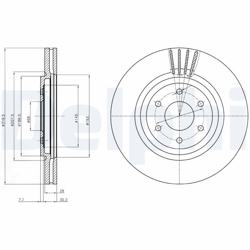 Тормозной диск DELPHI BG4176C