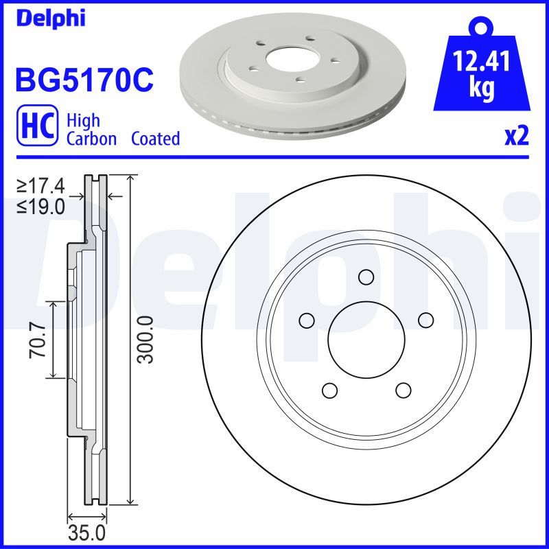 Тормозной диск DELPHI BG5170C