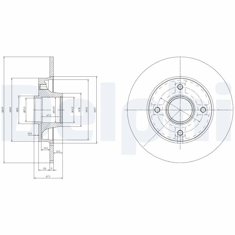 Тормозной диск DELPHI BG9021RS