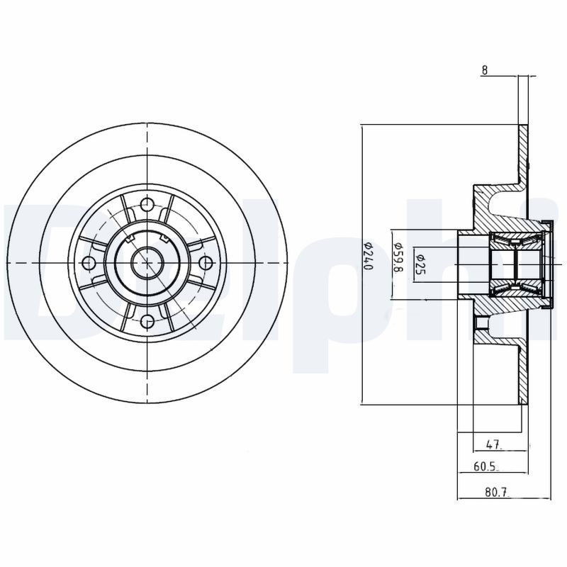 Тормозной диск DELPHI BG9028RS