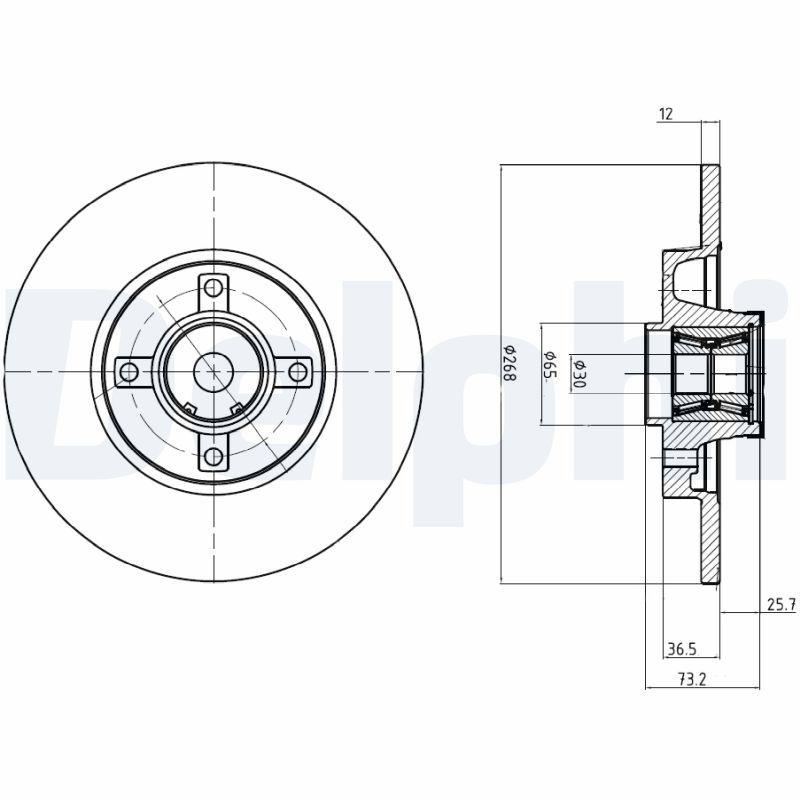 Тормозной диск DELPHI BG9053RSC