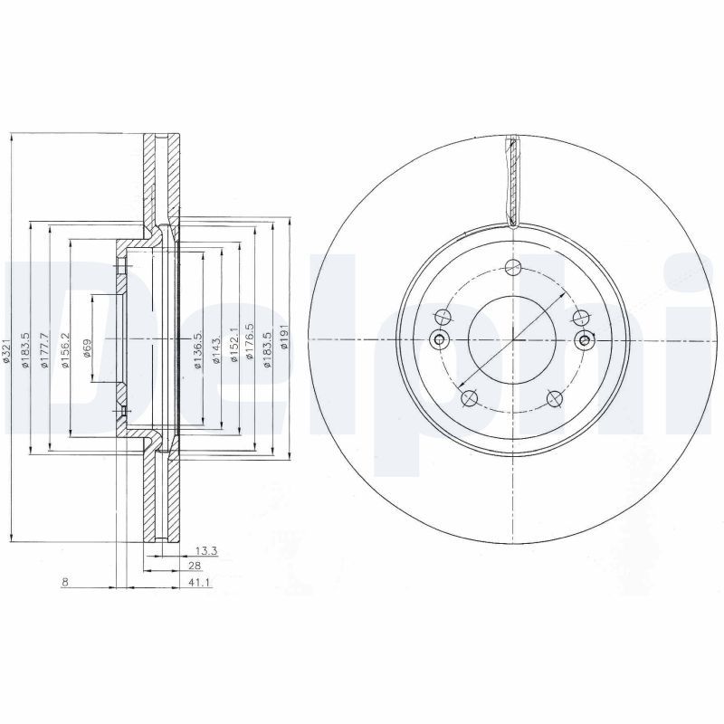 Тормозной диск DELPHI BG9056C